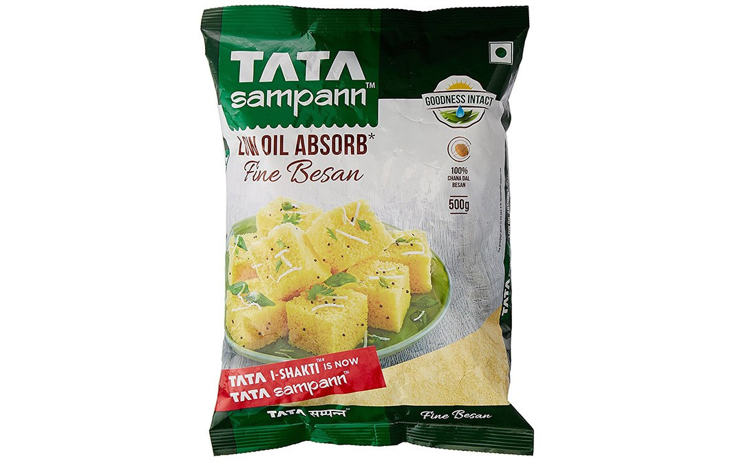 Tata Sampann Low Oil Absorb Fine Besan   Pack  500 grams